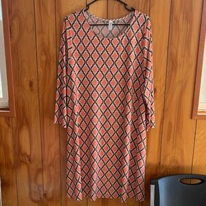 Elegant Long Sleeve Geometric Dress